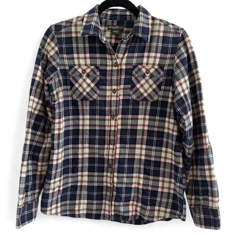 Eddie Bauer Plaid Flannel Button Down Shirt Women’s S.